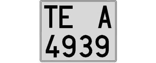 TE4939A matricula cuadrada