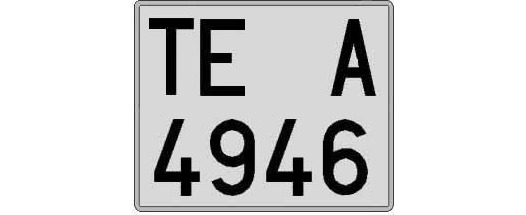 TE4946A matricula cuadrada