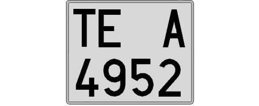 TE4952A matricula cuadrada