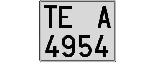 TE4954A matricula cuadrada