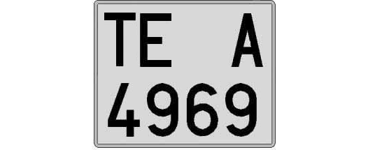 TE4969A matricula cuadrada
