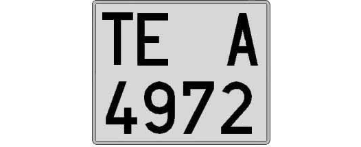 TE4972A matricula cuadrada