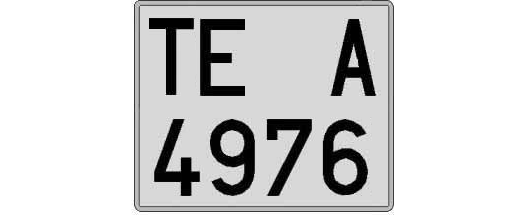 TE4976A matricula cuadrada