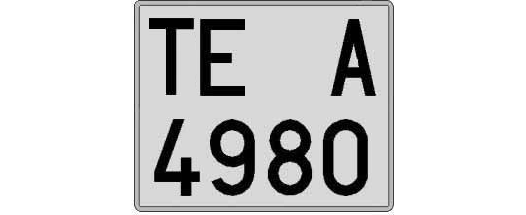 TE4980A matricula cuadrada