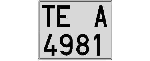 TE4981A matricula cuadrada