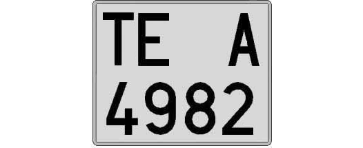TE4982A matricula cuadrada