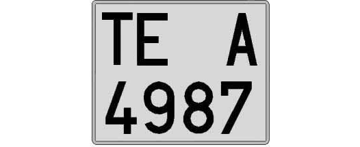 TE4987A matricula cuadrada