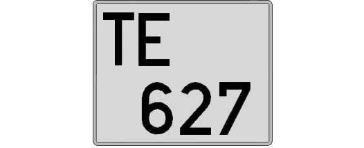TE627 matricula cuadrada