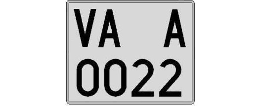 VA0022A matricula cuadrada