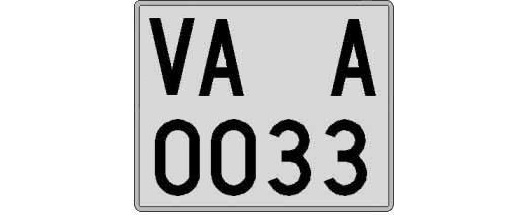 VA0033A matricula cuadrada
