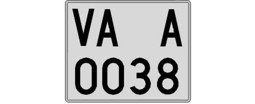 VA0038A matricula cuadrada