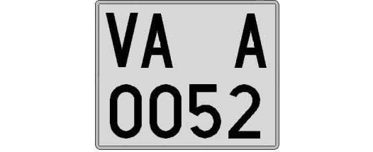 VA0052A matricula cuadrada