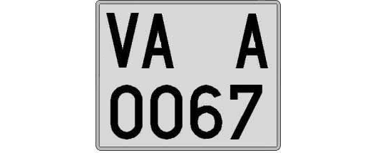 VA0067A matricula cuadrada