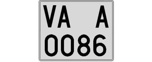 VA0086A matricula cuadrada