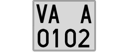 VA0102A matricula cuadrada