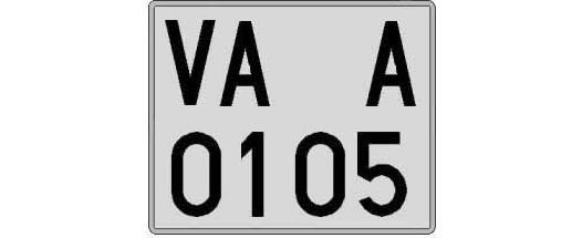 VA0105A matricula cuadrada