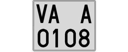 VA0108A matricula cuadrada