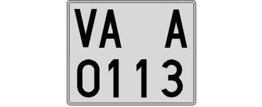 VA0113A matricula cuadrada