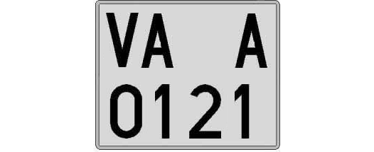 VA0121A matricula cuadrada
