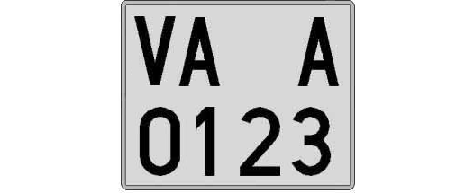 VA0123A matricula cuadrada