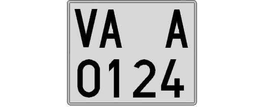 VA0124A matricula cuadrada