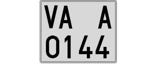 VA0144A matricula cuadrada