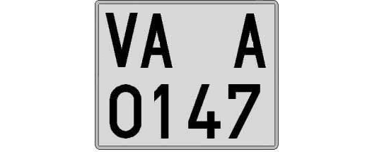 VA0147A matricula cuadrada