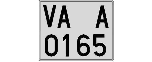 VA0165A matricula cuadrada