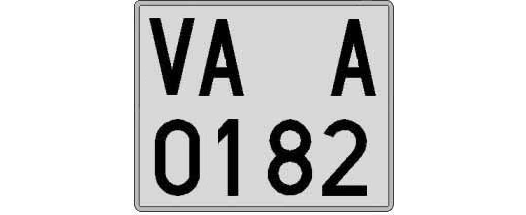 VA0182A matricula cuadrada