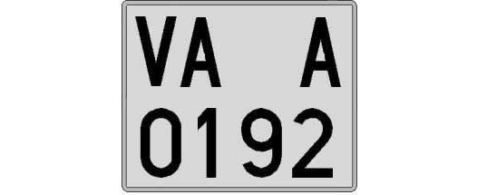 VA0192A matricula cuadrada