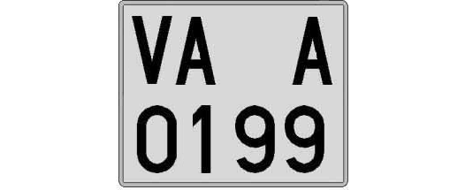 VA0199A matricula cuadrada