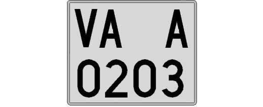 VA0203A matricula cuadrada