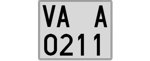 VA0211A matricula cuadrada