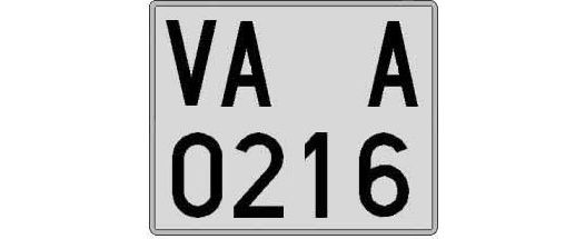 VA0216A matricula cuadrada