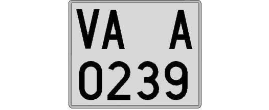 VA0239A matricula cuadrada