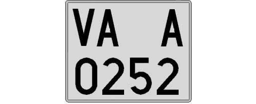 VA0252A matricula cuadrada