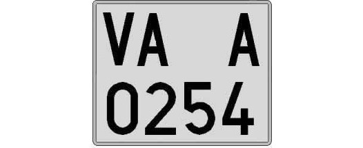 VA0254A matricula cuadrada