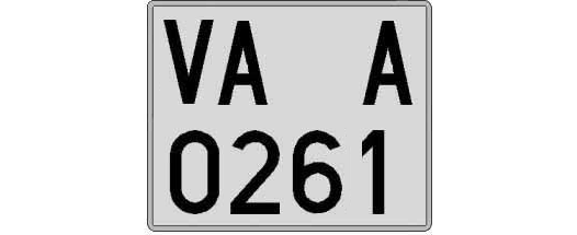 VA0261A matricula cuadrada