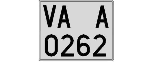 VA0262A matricula cuadrada