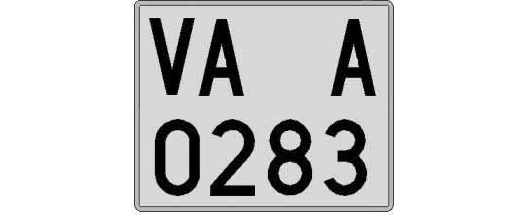 VA0283A matricula cuadrada