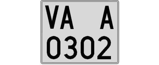 VA0302A matricula cuadrada