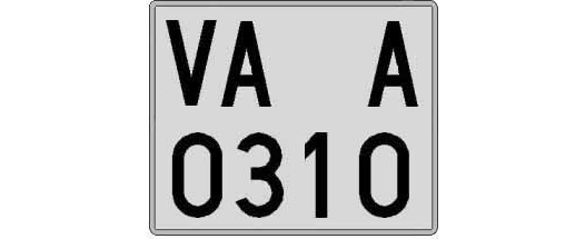 VA0310A matricula cuadrada