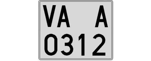 VA0312A matricula cuadrada