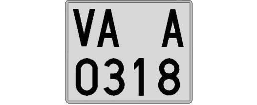 VA0318A matricula cuadrada