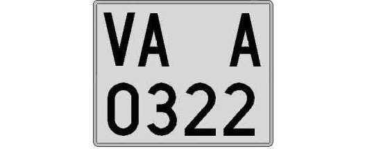 VA0322A matricula cuadrada