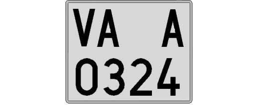 VA0324A matricula cuadrada
