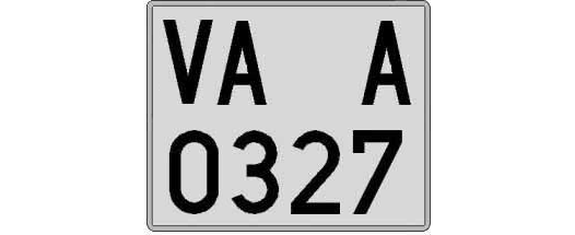 VA0327A matricula cuadrada