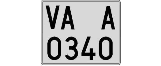 VA0340A matricula cuadrada