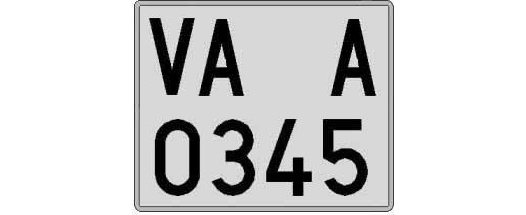VA0345A matricula cuadrada
