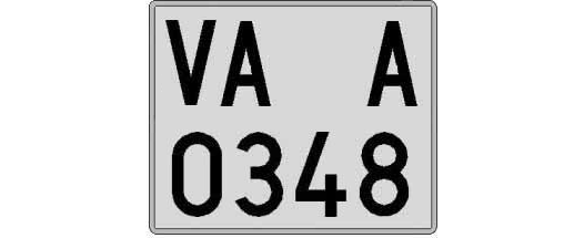 VA0348A matricula cuadrada